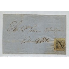 ARGENTINA 1867 GJ 6 CORRIENTES CARTA PLIEGO CIRCULADO DESDE CAA-CATY A BELLA VISTA EN 20/7/1870 CON ESTAMPILLA DE CUATRO MARJENES U$ 210